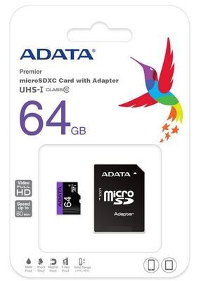 MEMORIA MICRO SD 64GB CLASE 10 ADATA