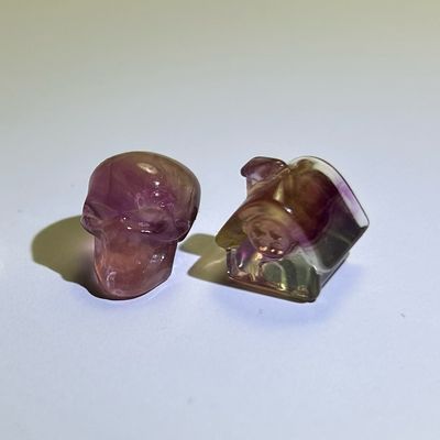 Fluorite Mini Carvings 4 pcs (House, Skull, Dinosaur x 2pcs /$2.80 each)
