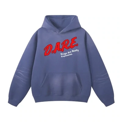 Drugs Are Really Expensive Washed Dyed Fleece Hoodie