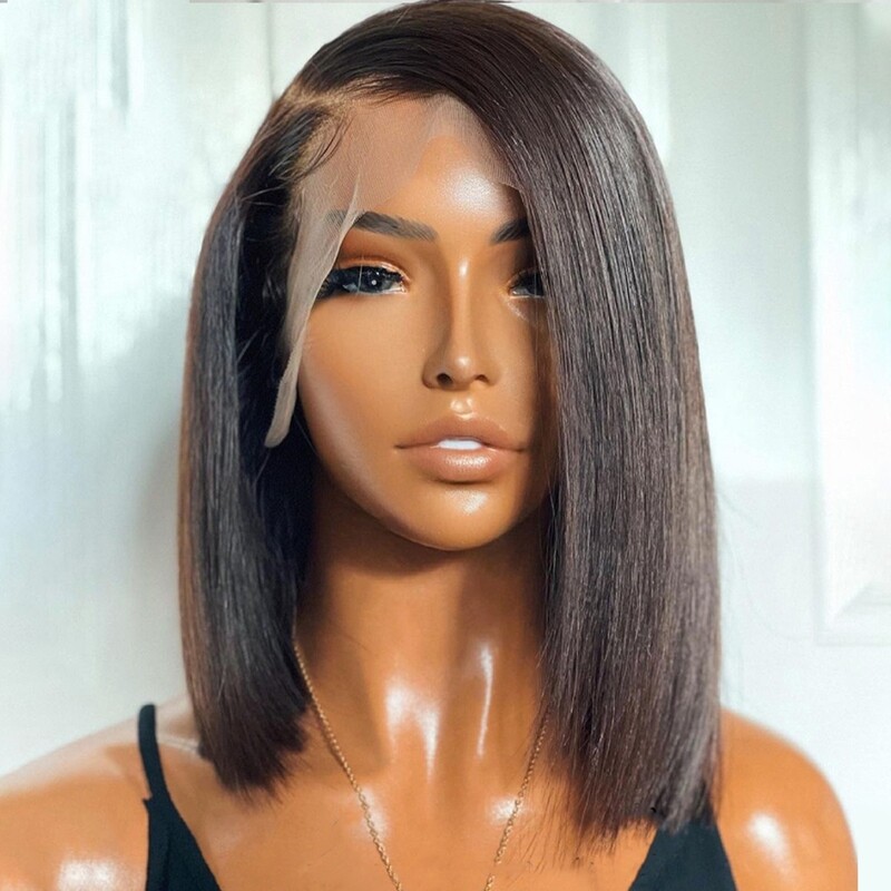 Human Hair Wigs Brazilian Straight Bob Wigs For Women Transparent