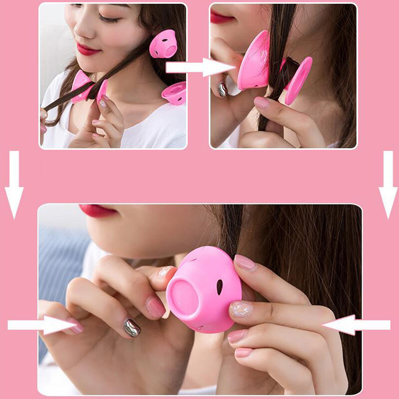 20/set Soft Rubber Magic Rollers Set No Heat Silicone Hair Curler No