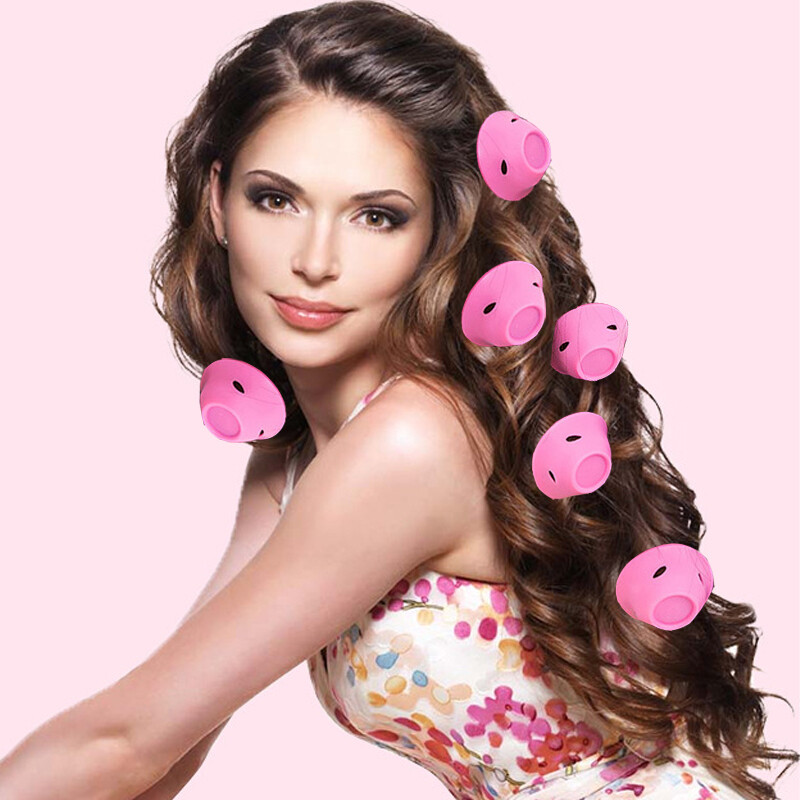 20/set Soft Rubber Magic Rollers Set No Heat Silicone Hair Curler No
