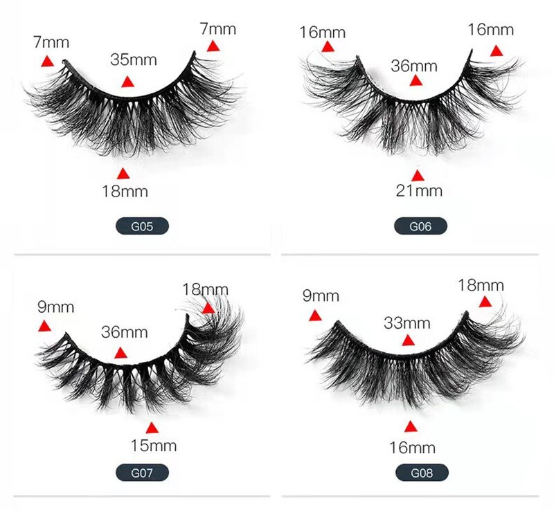 New 5 Pairs 8-26mm Fake Eyelashes 100% Mink Eyelashes Natural False