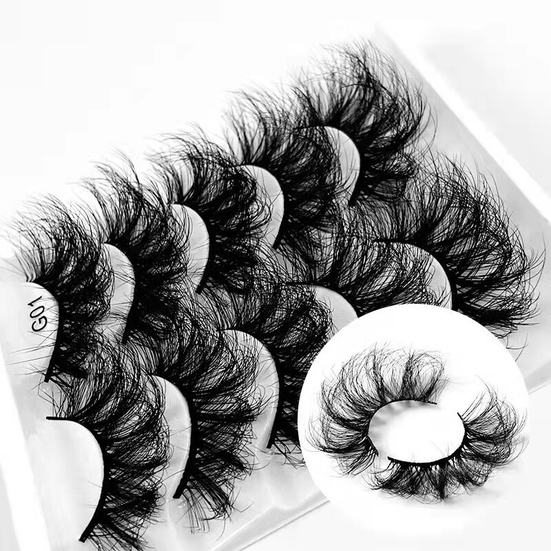 New 5 Pairs 8-26mm Fake Eyelashes 100% Mink Eyelashes Natural False