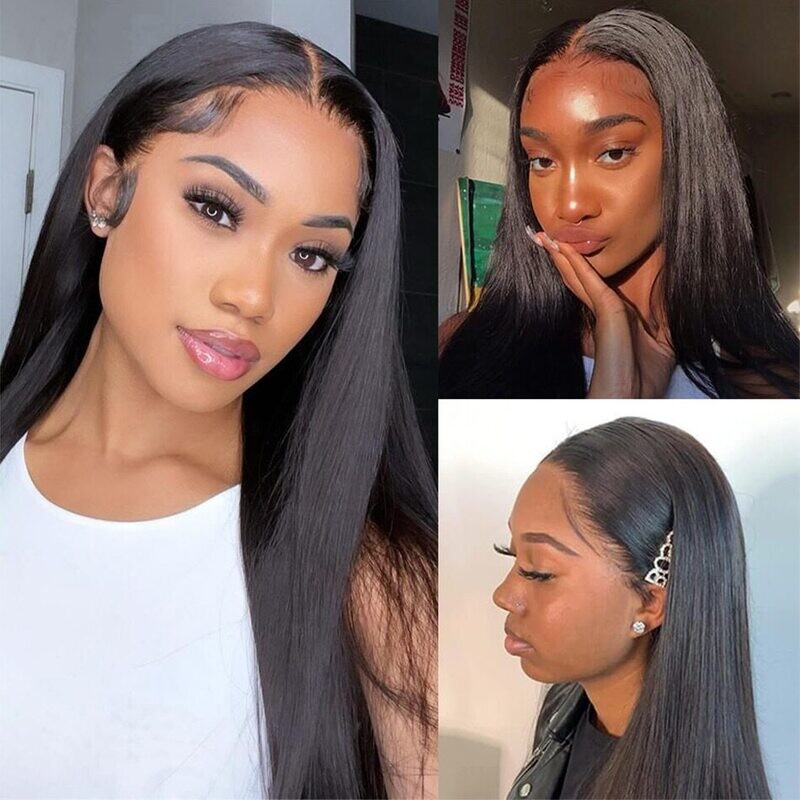 Peruvian Straight Bundles With Frontal 100% Human Hair 3 Bundles With
