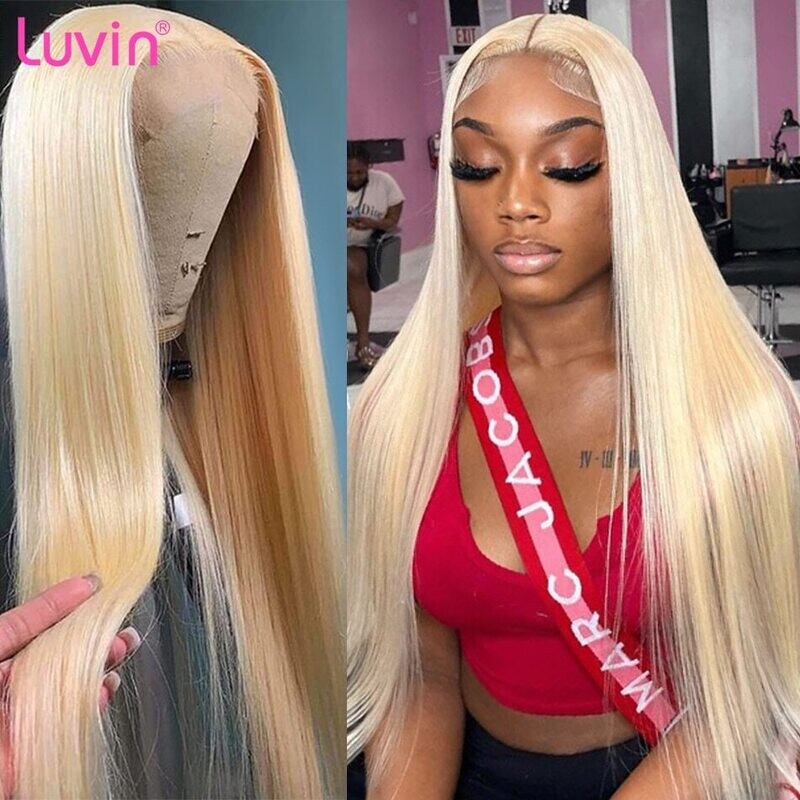 Luvin Highlight Straight 13x4 Transparent Lace Frontal Wigs 613 Honey