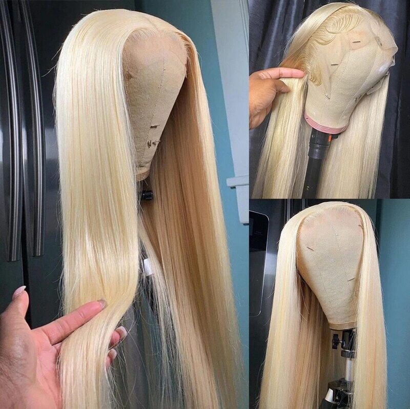 Luvin Highlight Straight 13x4 Transparent Lace Frontal Wigs 613 Honey