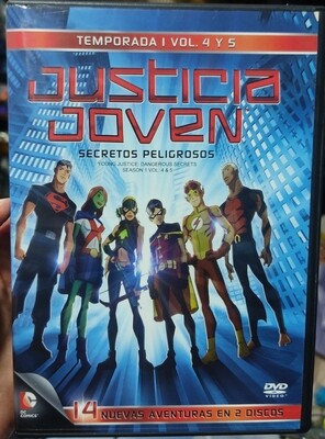 Young Justice Secretos Peligrosos Temporada 1 Volumen 4 y 5 DVD Espanol