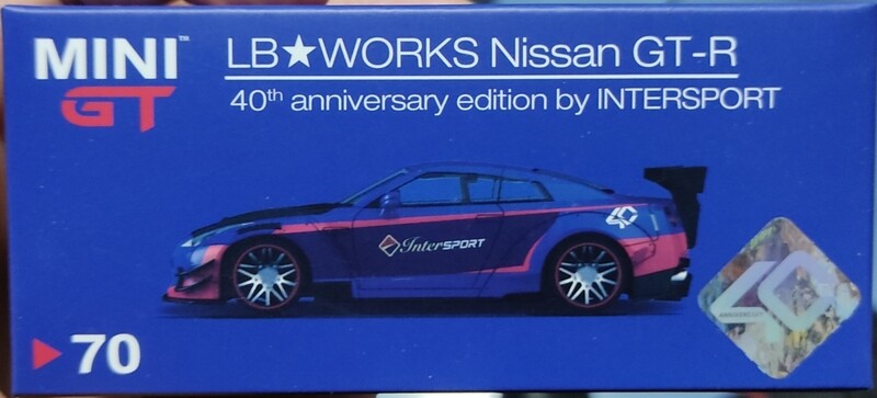 LB Works Nissan GT R 40 Anniversary Edition by Intersport Mini GT 70