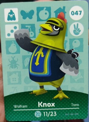 SH Knox Animal Crossing Tarjeta Oficial