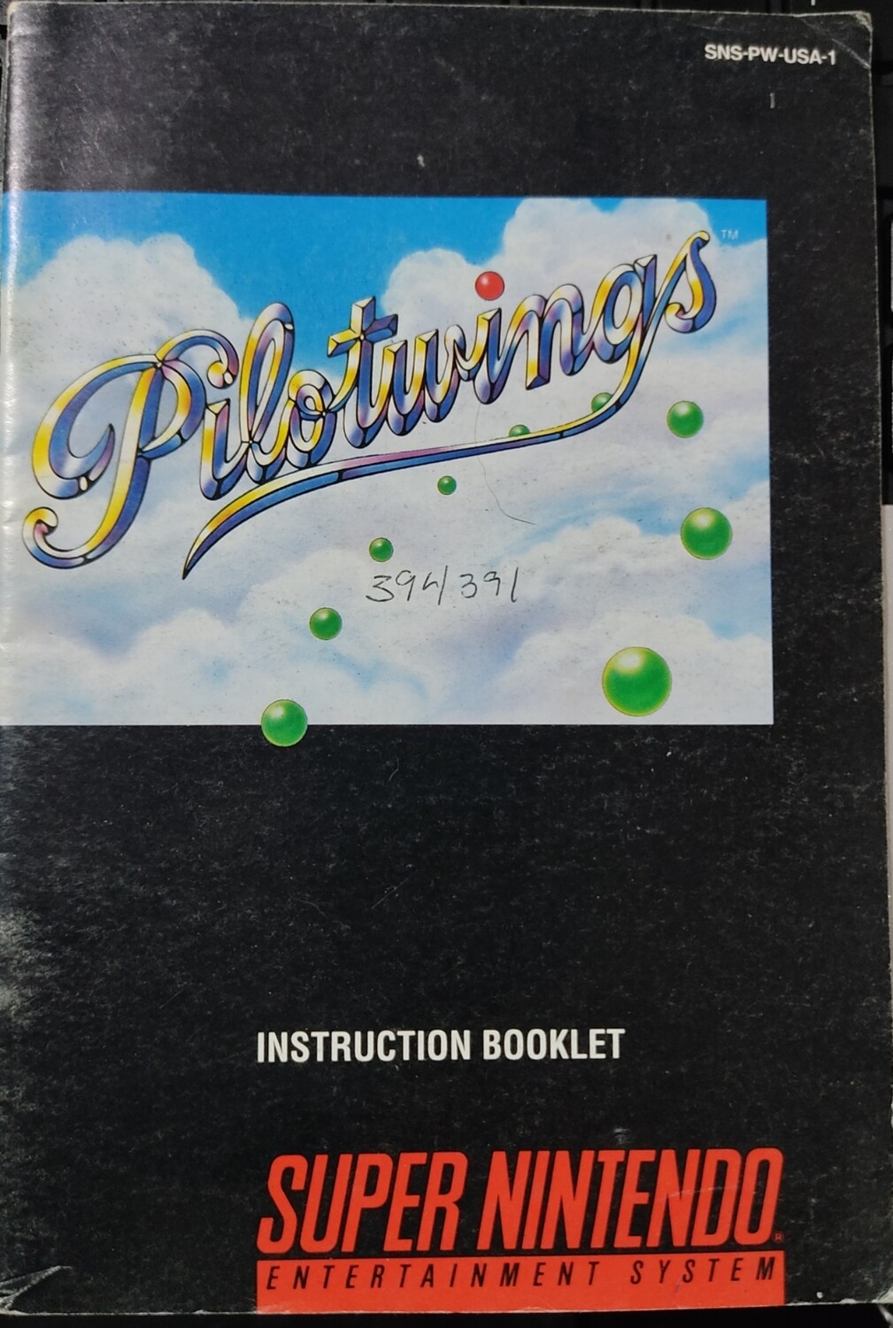 SH Pilotwings Super Nintendo Manual