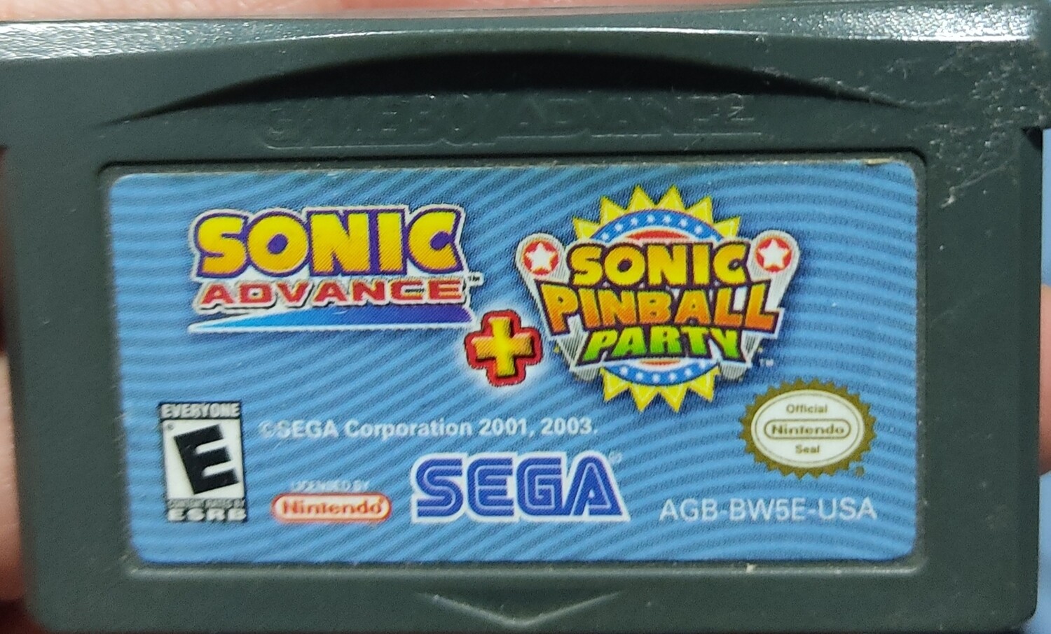 Sonic Adventure Pinball Party Combo Pack Nintendo Game Boy Advance Cartucho