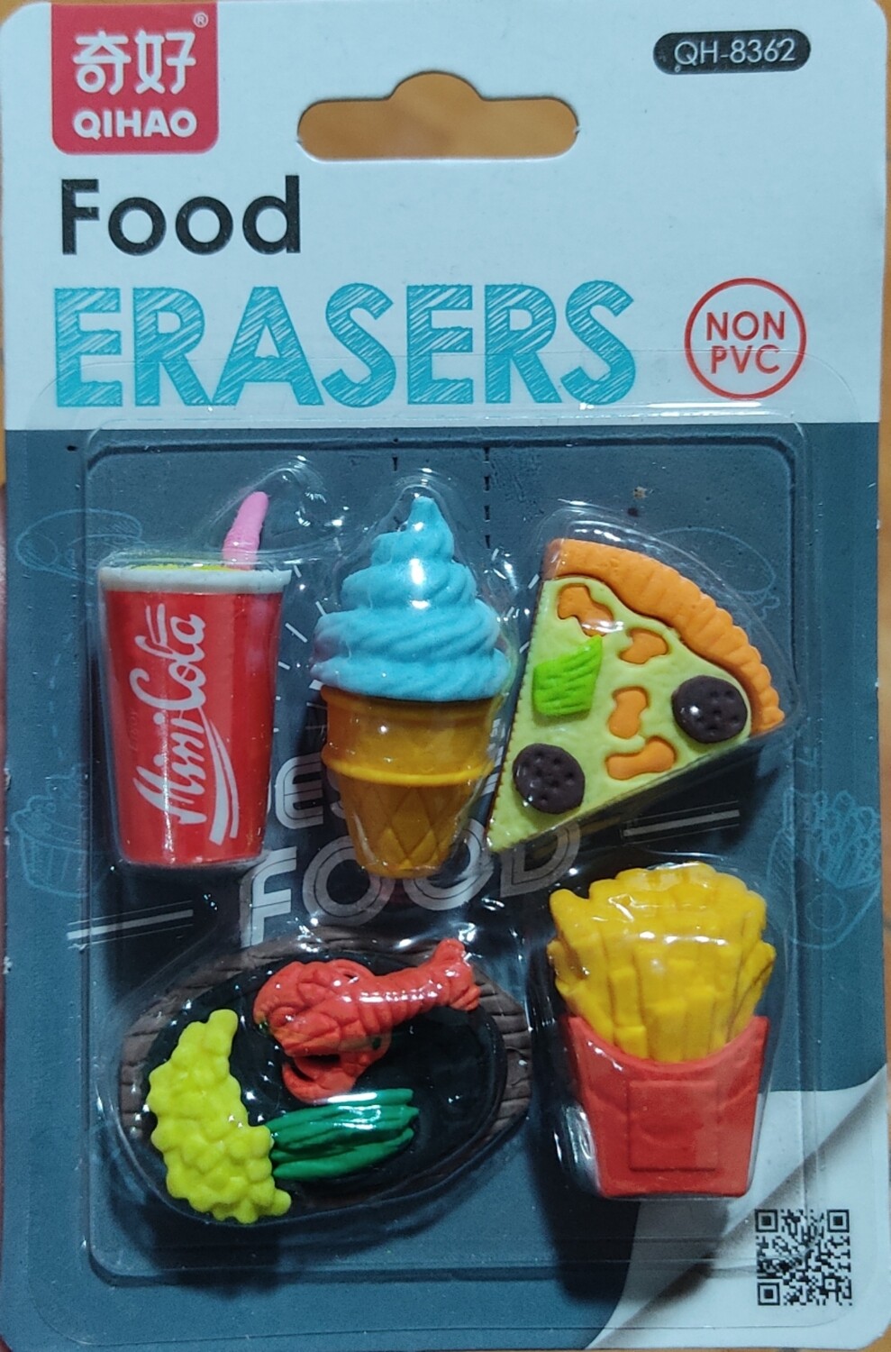 SH Food Erasers Blister Qihao QH-8362 Borrador