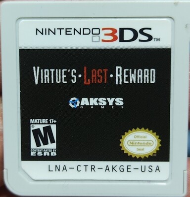 Zero Escape Virtues Last Reward Nintendo 3DS Cartucho