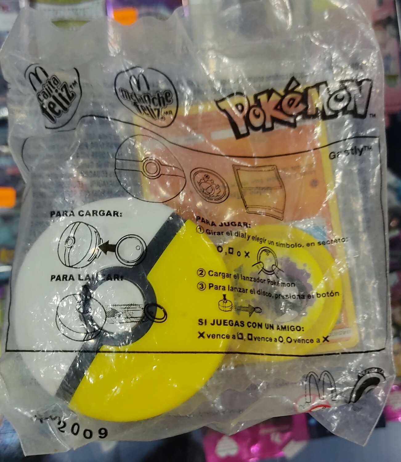 Gastly Pokemon McDonald&#39;s Lanzador y Carta Mankey Nuevo Sellado 2019