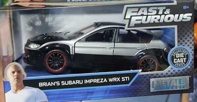 Fast Furious Brian&#39;s Subaru Impreza WRX STI Metals Die Cast Jada 1/32