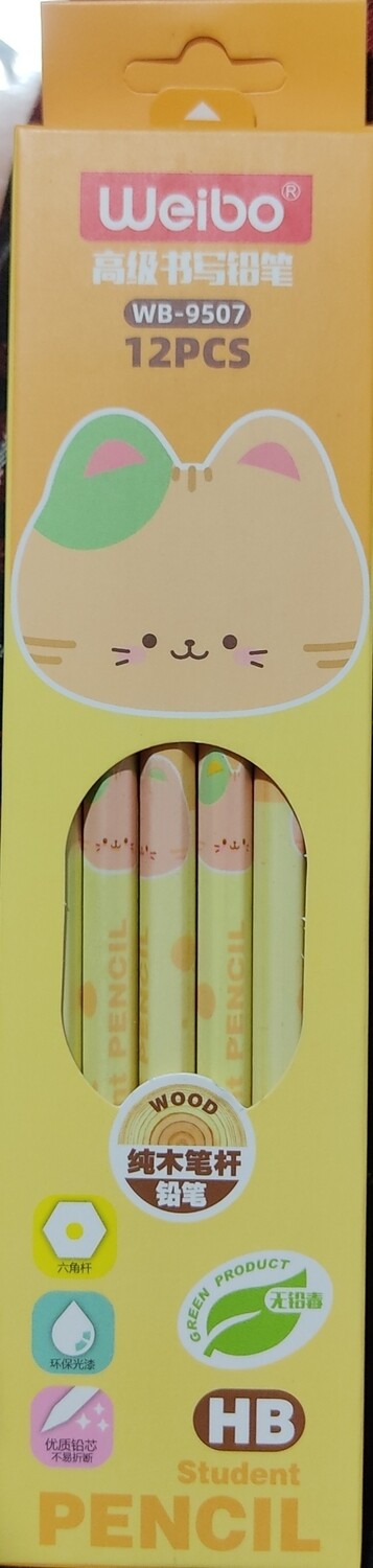 12 Lapices Weibo Cat Madera