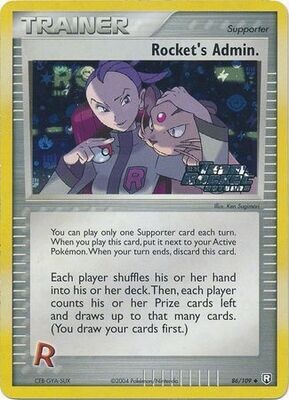 Rocket&#39;s Admin. - 86/109 - Uncommon Reverse Holo
Ex Team Rocket Returns Reverse Holo Singles