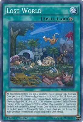 Lost World - SR04-EN021 - Super Rare 1st Edition Structure Deck: Dinosmasher&#39;s Fury 1st Edition Singles