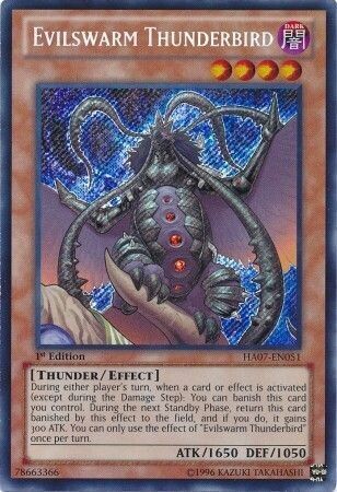 Evilswarm Thunderbird - HA07-EN051 - Secret Rare 1st Edition Hidden Arsenal 7: Knight of Stars 1st Edition Singles