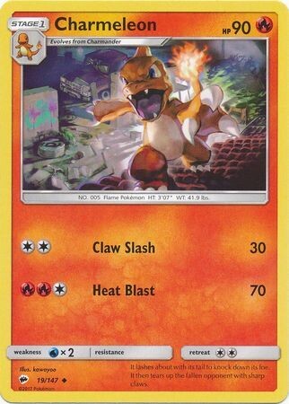 Charmeleon - 19/147 - Uncommon
Sun &amp; Moon: Burning Shadows Singles