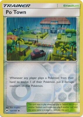 Po Town - 121/147 - Uncommon Reverse Holo
Sun &amp; Moon: Burning Shadows Reverse Holo Singles