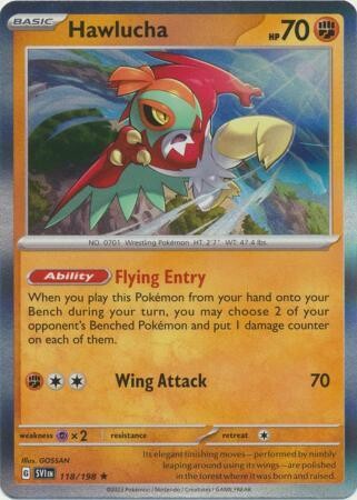 Hawlucha - 118/198 - Holo Rare Scarlet &amp; Violet (Base Set) Singles