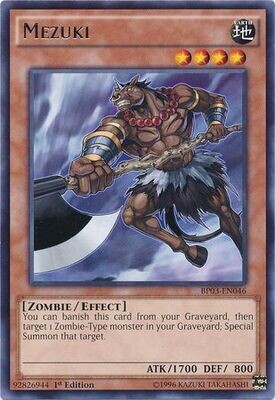 Mezuki - BP03-EN046 - Rare 1st Edition
Battle Pack 3: Monster League 1st Edition Singles