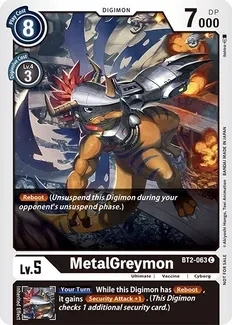 MetalGreymon - BT2-063 (Official Tournament Pack Vol.3) - Release Special Booster (BT01-03)
Release Special Booster