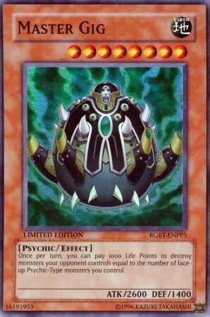 Master Gig - RGBT-ENPP5 - Super Rare
Yu-Gi-Oh! Promo Cards