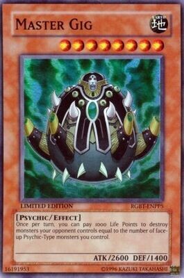 Master Gig - RGBT-ENPP5 - Super Rare
Yu-Gi-Oh! Promo Cards