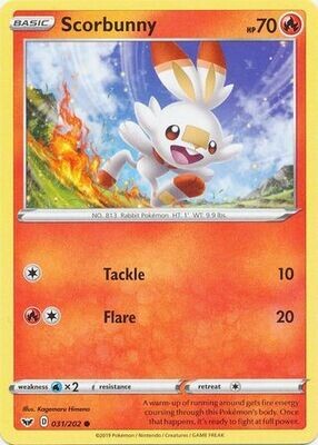 Scorbunny - 031/202 - Common
Sword &amp; Shield (Base Set) Singles