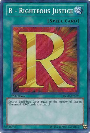 R - Righteous Justice - RYMP-EN025 - Secret Rare 1st Edition Ra Yellow Mega Pack 1st Edition Singles