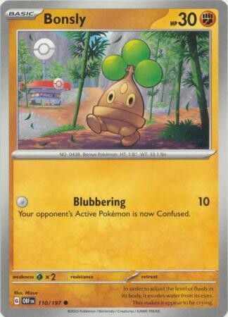 Bonsly - 110/197 - Common Obsidian Flames Singles
