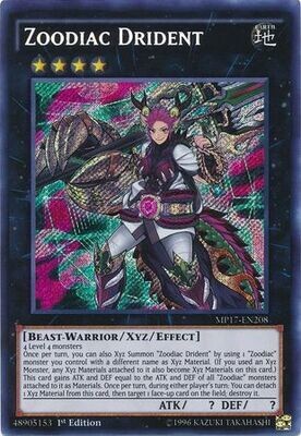 Zoodiac Drident - MP17-EN208 - Secret Rare 1st Edition
2017 Mega-Tins 1st Edition Singles