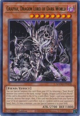 Grapha, Dragon Lord of Dark World - MAGO-EN118 - Rare 1st Edition Maximum Gold 1st Edition Singles