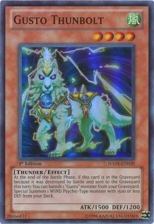 Gusto Thunbolt - HA05-EN039 - Super Rare 1st Edition Hidden Arsenal 5 1st Edition Singles