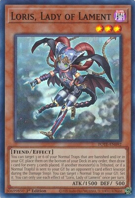 Loris, Lady of Lament - POTE-EN092 - Super Rare 1st Edition Power of the Elements 1st Edition Singles