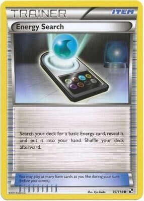 Energy Search - 93/114 - Common Black &amp; White 1: (Base Set) Singles