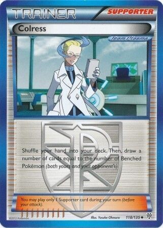Colress - 118/135 - Uncommon Black &amp; White 8: Plasma Storm Singles