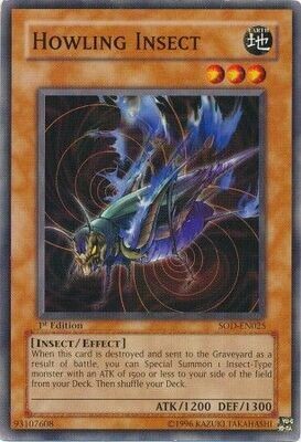 Howling Insect - SOD-EN025 - Common 1st Edition
Soul of the Duelist [SOD] 1st Edition Singles