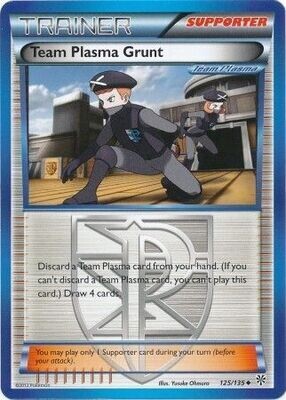 Team Plasma Grunt - 125/135 - Uncommon Black &amp; White 8: Plasma Storm Singles