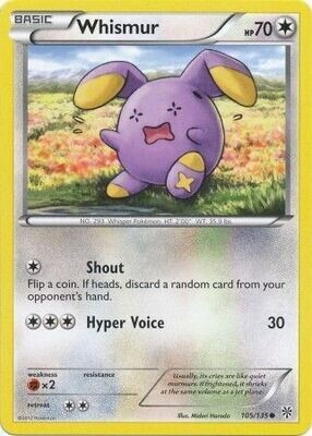 Whismur - 105/135 - Common
Black &amp; White 8: Plasma Storm Singles