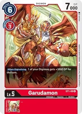 Garudamon - Starter Deck 01: Gaia Red (ST-1)
Starter Deck 01: Gaia Red