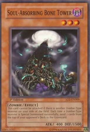 Soul-Absorbing Bone Tower - SD2-EN009 - Common 1st Edition Structure Deck: Zombie Madness 1st Edition Singles