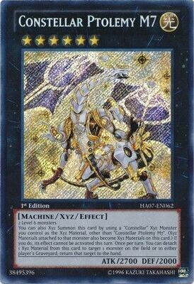 Constellar Ptolemy M7 - HA07-EN062 - Secret Rare 1st Edition
Hidden Arsenal 7: Knight of Stars 1st Edition Singles (Espanol)
