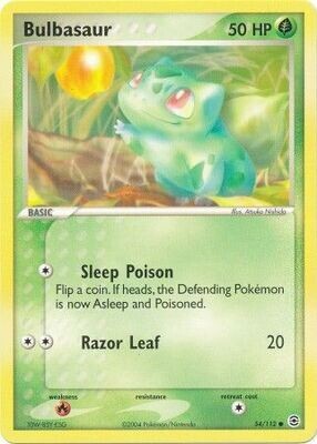 Bulbasaur - 54/112 - Common
Ex Fire Red &amp; Leaf Green Singles