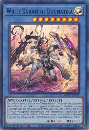 (Membresia) White Knight of Dogmatika - MP22-EN075 - Super Rare 1st Edition 2022 Mega-Tin: Pharaoh&#39;s Gods 1st Edition Singles