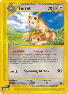 Furret - 48/147 - Uncommon
Aquapolis Singles