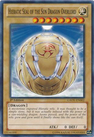 Hieratic Seal of the Sun Dragon Overlord - GAOV-EN002 - Common 1st Edition Galactic Overlord 1st Edition Singles
